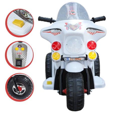 Imagem de Mini Moto Motocicleta Elétrica Com Luz Som Sirene Polícia Baú