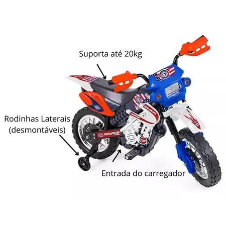 Motinha Mini Moto De Trilha Motocross 20 Cm Coloridos Azul - Ri Happy