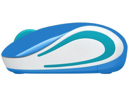 Imagem de Mini Mouse sem Fio Logitech Laser 1000DPI 3 Botões M187 Azul
