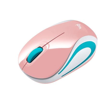 Imagem de Mini Mouse sem fio Logitech M187, Conexão USB e Pilha Inclusa, Rosa - 910-005364