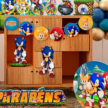 Kit Festa Fácil Sonic Aniversário Criança Infantil - Piffer - Kit Decoração  de Festa - Magazine Luiza