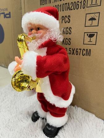 Imagem de Mini Papai Noel Com Saxofone Musical Dançarino E Luz A Pilha