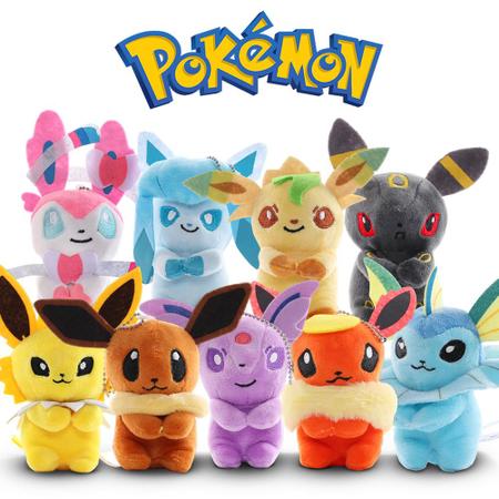 Pelúcia Turma Pokémon EVOLUÇÃO EEVEE MINI (13cm) - 8 itens/lote (8 modelos)