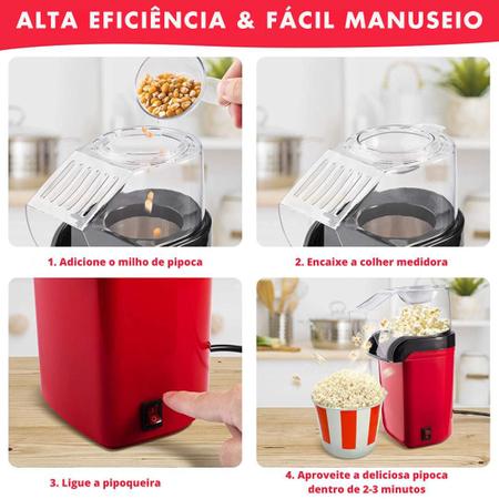Mini Pipoqueira Elétrica Máquina de Pipoca Doméstica Fácil de Usar Sem Óleo  bivolt - Pipoqueira Elétrica - Magazine Luiza