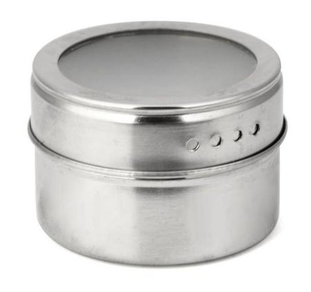 Imagem de Mini Porta Condimentos e Temperos Magnetico em Aço Inox com Imã com Base 4 Peças