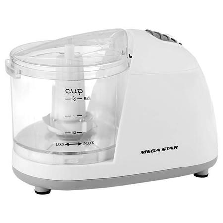 Mini Processador de Alimentos Megastar NDJ-202 para 1.5 Xicaras 220V ~ 50/60 HZ - Branco - Mega Star Imagem de Mini Processador de Alimentos Megastar NDJ-202 para 1.5 Xicaras 220V ~ 50/60 HZ - Branco