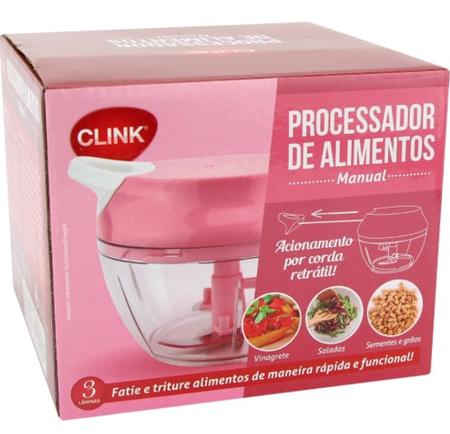 Imagem de Mini Processador Manual de Alimentos Rosa Clink Ck2017