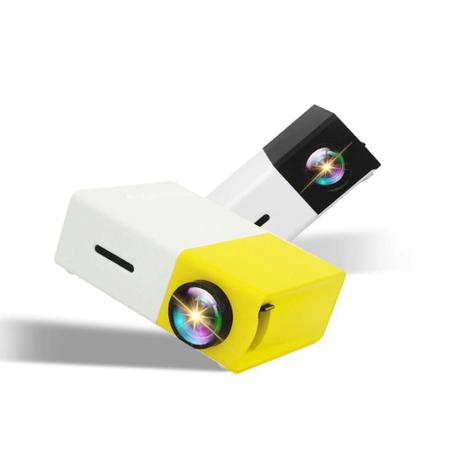 Mini Projetor Portátil Led 1080P 600 Lumens Yg 300 Amarelo - Tyf Imagem de Mini Projetor Portátil Led 1080P 600 Lumens Yg 300 Amarelo