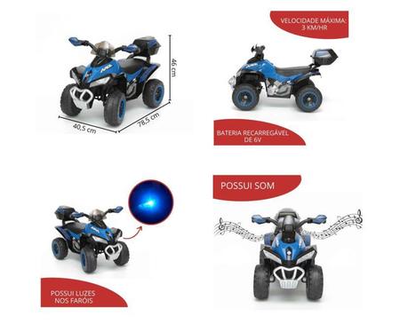 Imagem de Mini Quadriciclo Elétrico Infantil BW129AZ Importway - Azul
