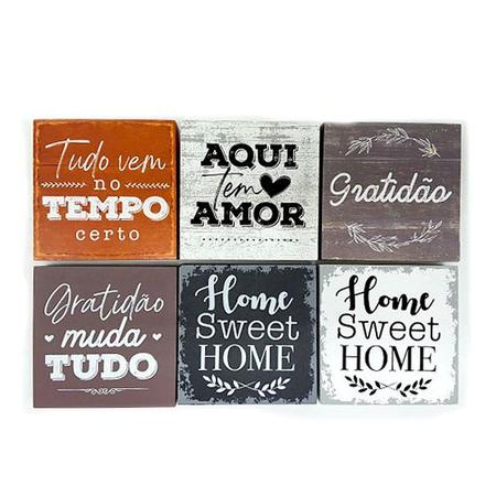 Imagem de Mini Quadro Decorativo Frases Casa Decoração Parede Lar 12x12 Cm