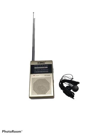 Imagem de Mini rádio AM/FM de bolso com antena e fone portátil
