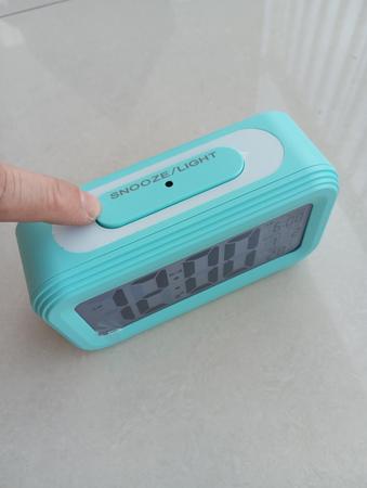 Imagem de Mini Relógio led Azul  mesa calendario alarme temperatura -Nº3