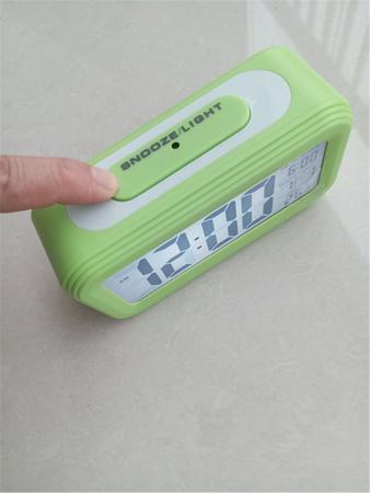 Imagem de Mini Relógio led verde mesa calendario alarme temperatura Nº3