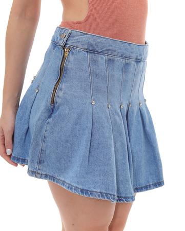 Saia jeans hotsell com pregas