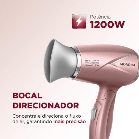 Imagem de Mini Secador de Cabelo Mondial SC47 1200w Pequeno Bivolt Ion