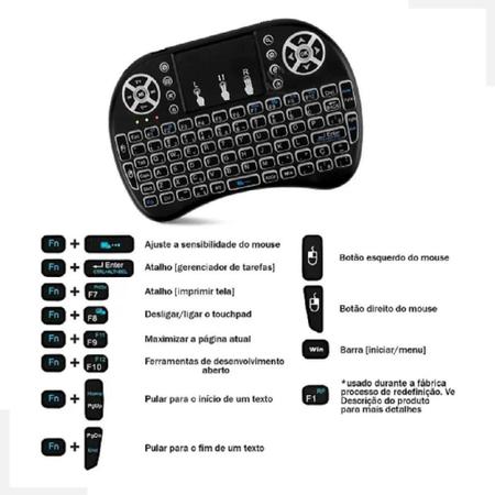 Imagem de Mini Teclado Com USB Touchpad Iluminado B-Max Bm-T08