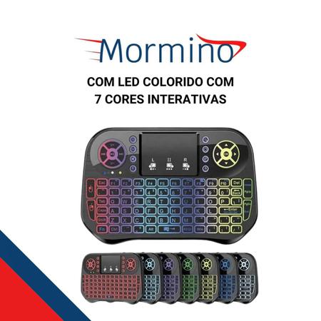 Imagem de Mini Teclado e Mouse Controle Sem Fio Bluetooth wi-fi LED Para Tv Smart Pc Tablet Celular