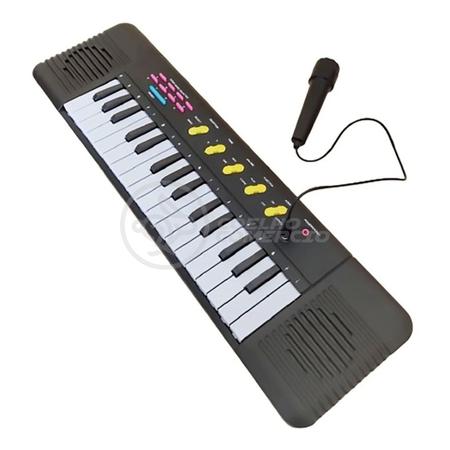 Piano teclado infantil musical com karaoke microfone 32 teclas