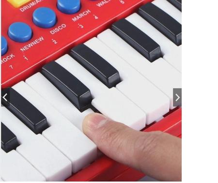 Imagem de Mini Teclado Infantil Piano Brinquedo Vermelho -Music Center