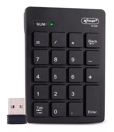 Imagem de Mini Teclado Numérico Sem Fio Usb Kp-2038 Alcance 10 Metros