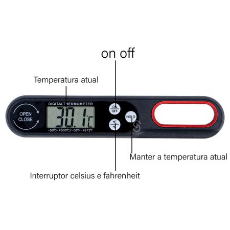 Imagem de Mini Termometro Medidor de Temperatura Digital para Cozinha