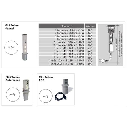 Imagem de Mini Torre Totem Automatico 1 Tomada 20a 2 Usb - Cinza