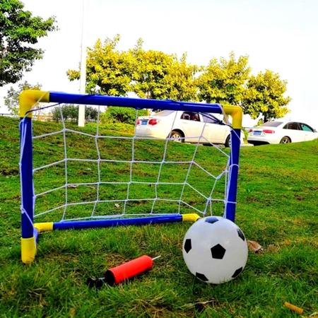 Imagem de Mini Trave Golzinho Gol Brinquedo Para Jogar Futebol Infantil Plástico Rede E Bola