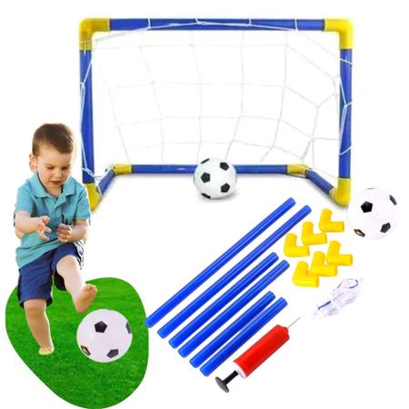 Imagem de Mini Trave Golzinho Gol Brinquedo Para Jogar Futebol Infantil Plástico Rede E Bola - WELLMIX