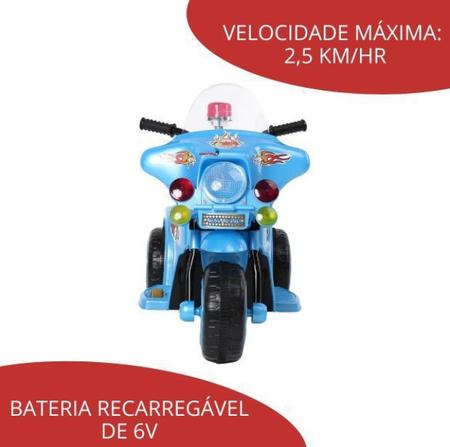 Triciclo Mini Moto Elétrica Infantil Cor Azul Som e Farol com Luz -  Importway