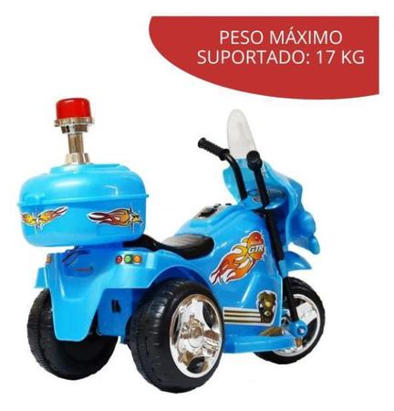 Mini Moto Motinha Elétrica Infantil Azul Cross 6v Luz Som