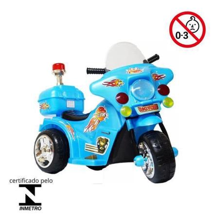 Mini Moto Motinha Elétrica Infantil Azul Cross 6v Luz Som