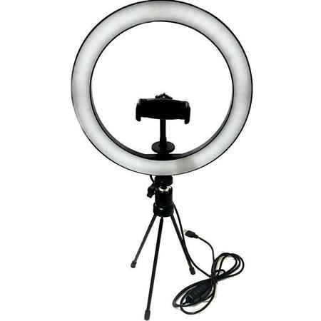 Imagem de Mini Tripe Iluminador Ring Light 20cm com Suporte Celular Universal Selfie Youtuber Gravação