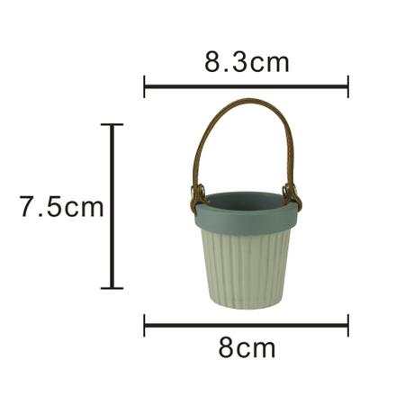 Imagem de Mini Vaso de Concreto Leather Hold Cinza 8,3 x 7,5 x 8cm