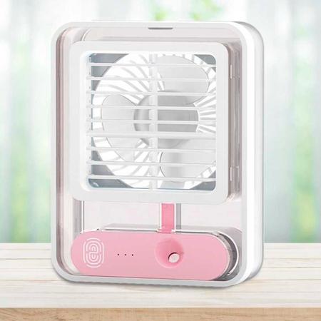 Imagem de Mini Vent. Climatizador Névoa Água 3 Veloc. USB LED