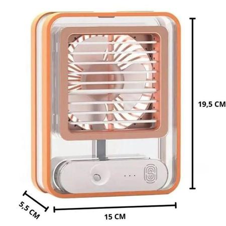 Imagem de Mini Ventilador Climatizador de Mesa Escritório Refrigerador de Ar Portátil USB 3 Velocidades Led Ambientes Pequenos
