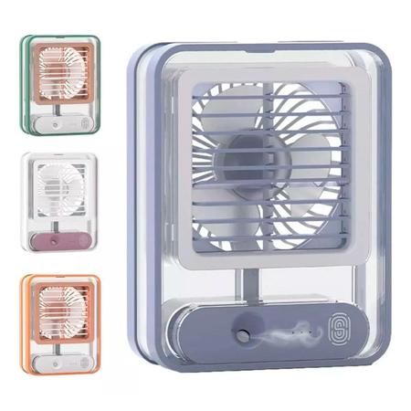 Imagem de Mini Ventilador Climatizador Umidificador Luz Led