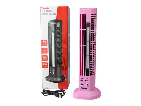 Imagem de Mini Ventilador de Base Vertical USB Abajur LED 2 velocidades MLF-002