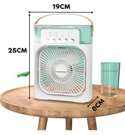 Imagem de Mini Ventilador de Mesa Portátil Umidificador e Climatizador pode colocar Gelo