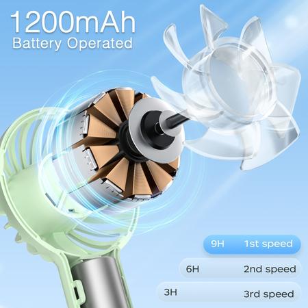 Mini ventilador portátil Nhpoi modelo 1200mAh USB recarregáv Imagem de Mini ventilador portátil Nhpoi modelo 1200mAh USB recarregáv