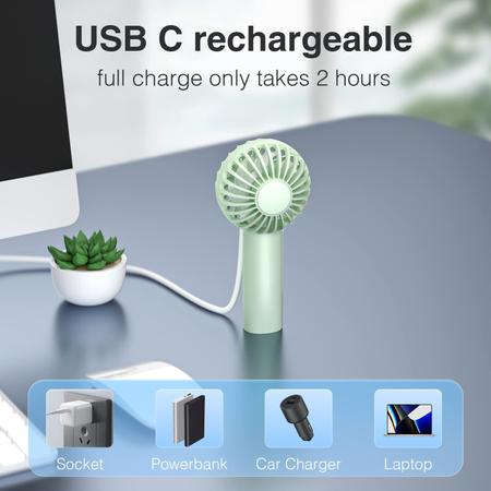 Mini ventilador portátil Nhpoi modelo 1200mAh USB recarregáv Imagem de Mini ventilador portátil Nhpoi modelo 1200mAh USB recarregáv