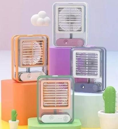 Mini Ventilador Umidificador Recarregável 3 Veloc. 600ml - Melhor Preço Imagem de Mini Ventilador Umidificador Recarregável 3 Veloc. 600ml