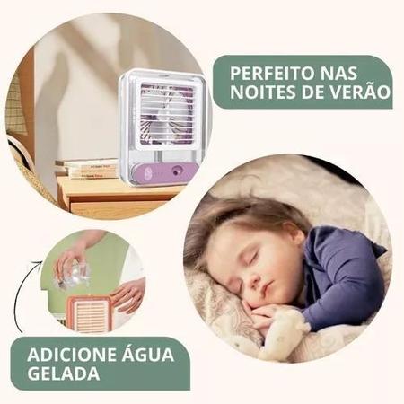 Mini Ventilador Umidificador Recarregável 3 Veloc. 600ml - Melhor Preço Imagem de Mini Ventilador Umidificador Recarregável 3 Veloc. 600ml