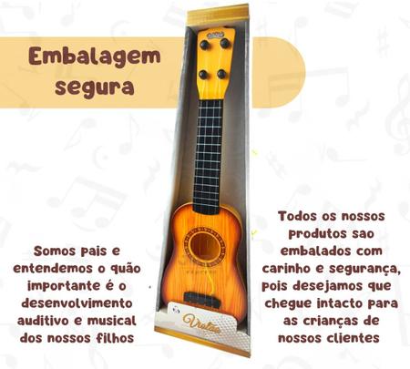 Ukulele Mini Violão Infantil Acústico Cordas Aço Brinquedo - BH