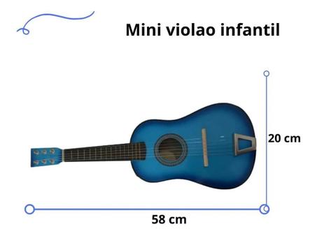 Imagem de Mini Violão Infantil  Corda Em Aço Acústico  (Azul)