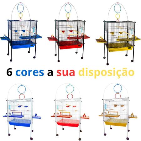 Imagem de Mini Viveiro Para Calopsita, Periquito Australiano, Agapornis, Gaiola Modelo Triplex, Com Playground, Aberta De Luxo, Jel Plast 