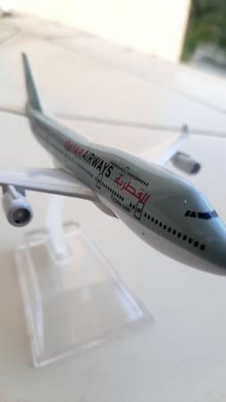 Imagem de Miniatura Avião Aeronave Qatar B747 Metal Lindo a Pronta entrega