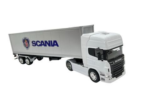 Miniatura Caminhão Scania V8 R730 Carreta Baú Escala 1-64