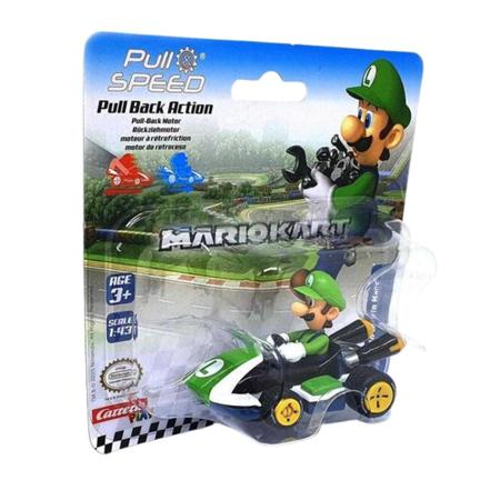 Imagem de Miniatura Carrinho Mario Kart Fricção 1:43 Luigi - Carrera