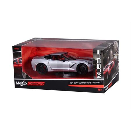 Imagem de Miniatura Carro 2014 Corvette Stingray 1/24 Design Prata Maisto 32510