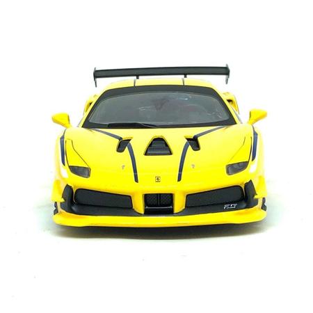 Imagem de Miniatura Carro Ferrari 488 Challenge Formula Racing 2017 1/24 Amarelo Bburago 26307